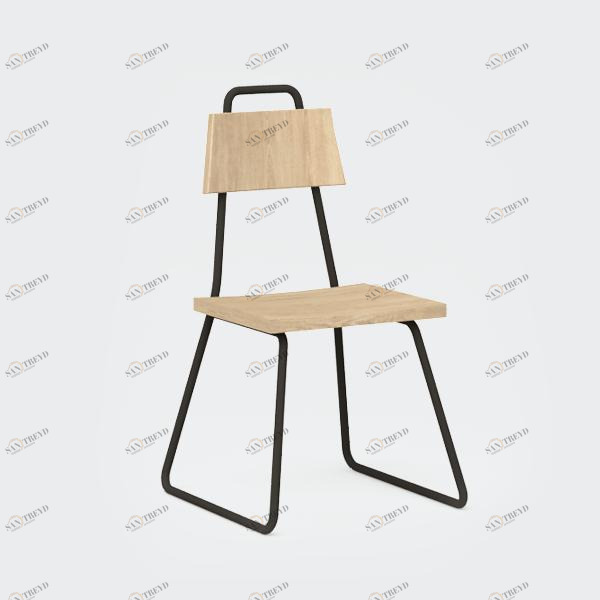 Стул с металлическими ножками и деревянным сиденьем темно-коричневый Bauhaus WOODI  00-3966230 Коричневый 