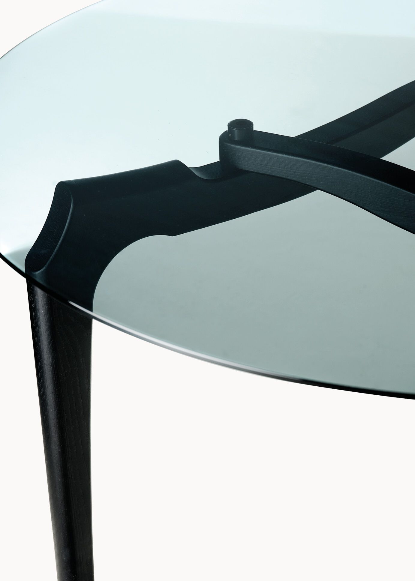 Круглый деревянный и стеклянный обеденный стол BD Barcelona Гаулино ARCH-00049099 - Вид №1