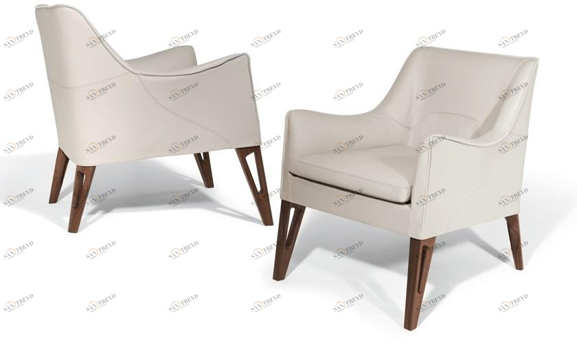 Giorgetti Кожаное кресло с подлокотниками Mobius sun-id-1437327