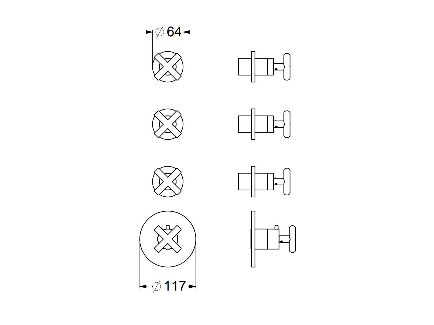 Термостатический встраиваемый смеситель для душа GUGLIELMI RUBINETTERIE Вера ARCH-00073908 - Вид №1