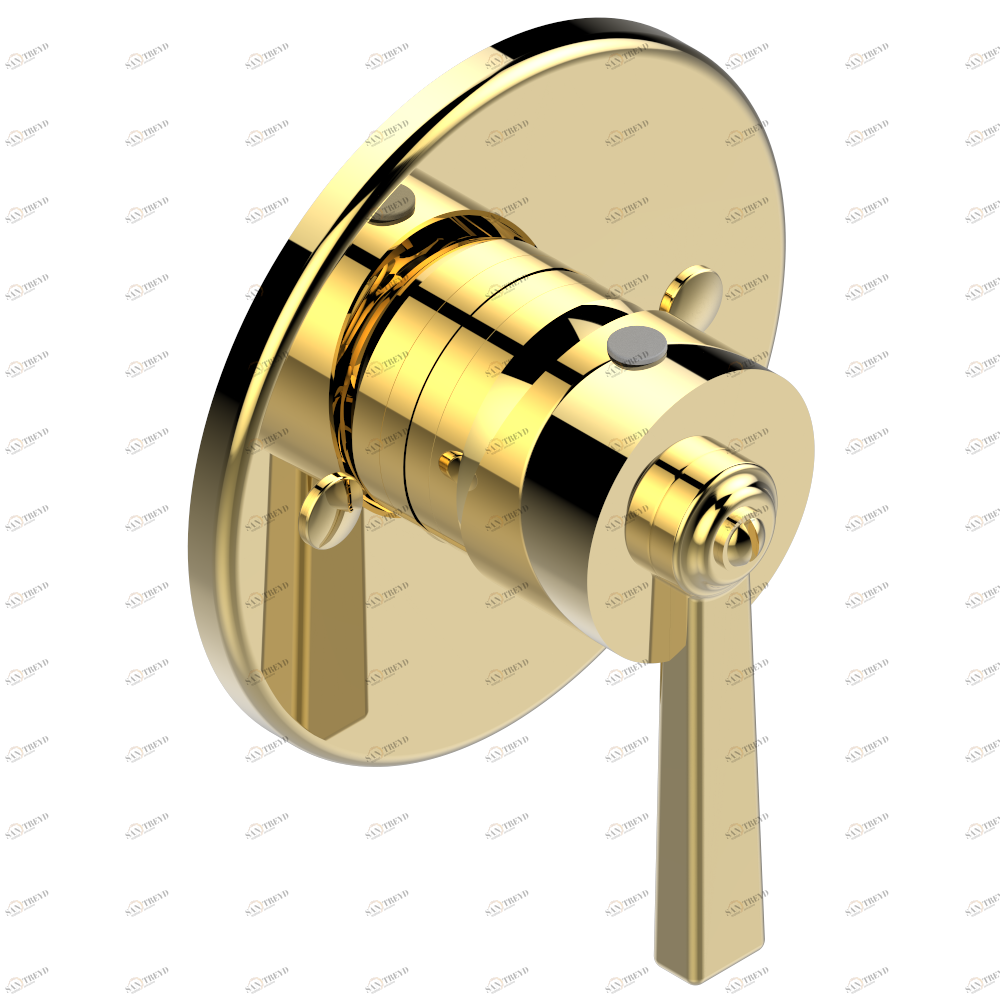 G7D-6540B Внешняя часть смесителя для душа однорычажного встраиваемого в стену 06540 Thg-paris Saint Germain с рукоятками Покрытие PVD золотистый цвет G7D 6540B CAT.F