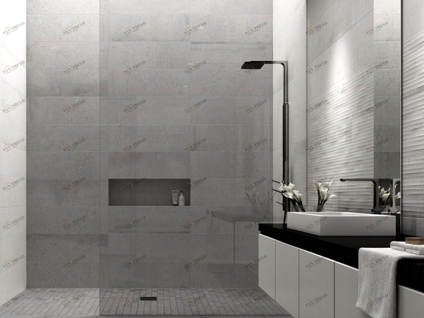 Aparici Белая плитка для стен с эффектом бетона Build sun-id-1463198