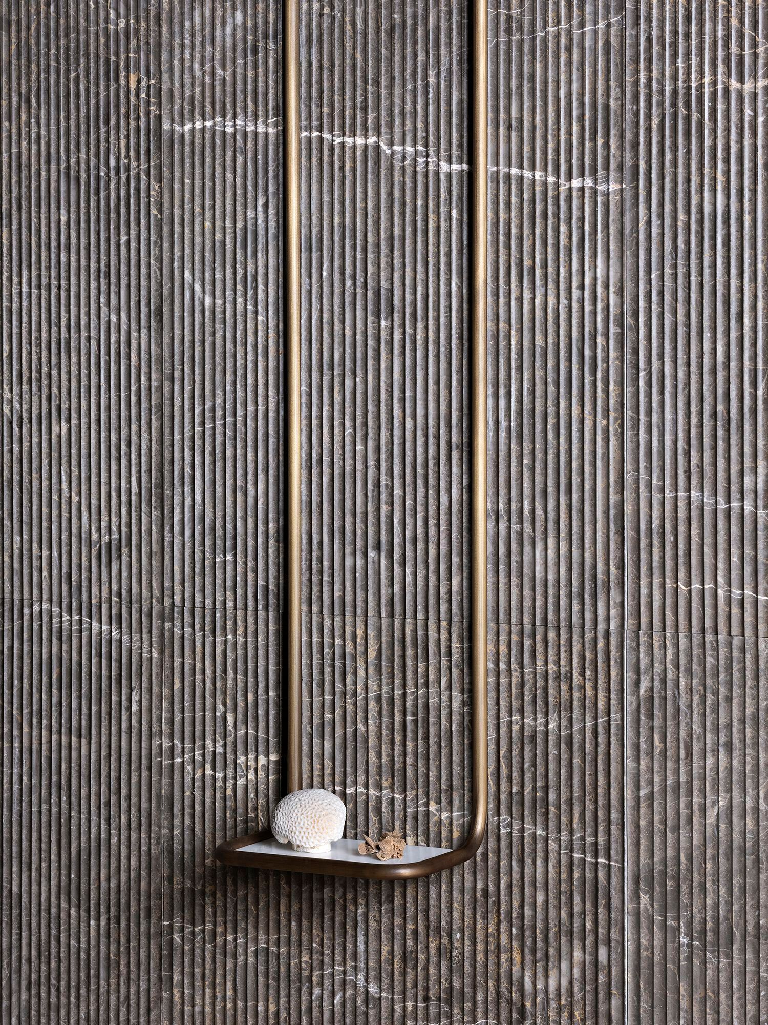 Мраморная и латунная полка для ванной комнаты LUCE DI CARRARA Оскар ARCH-00107302 - Вид №4