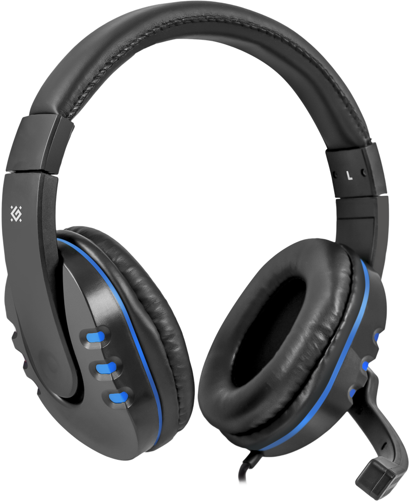 64118 игровая гарнитура warhead g-160 черный+синий, кабель 2,5 м Defender Santreyd 