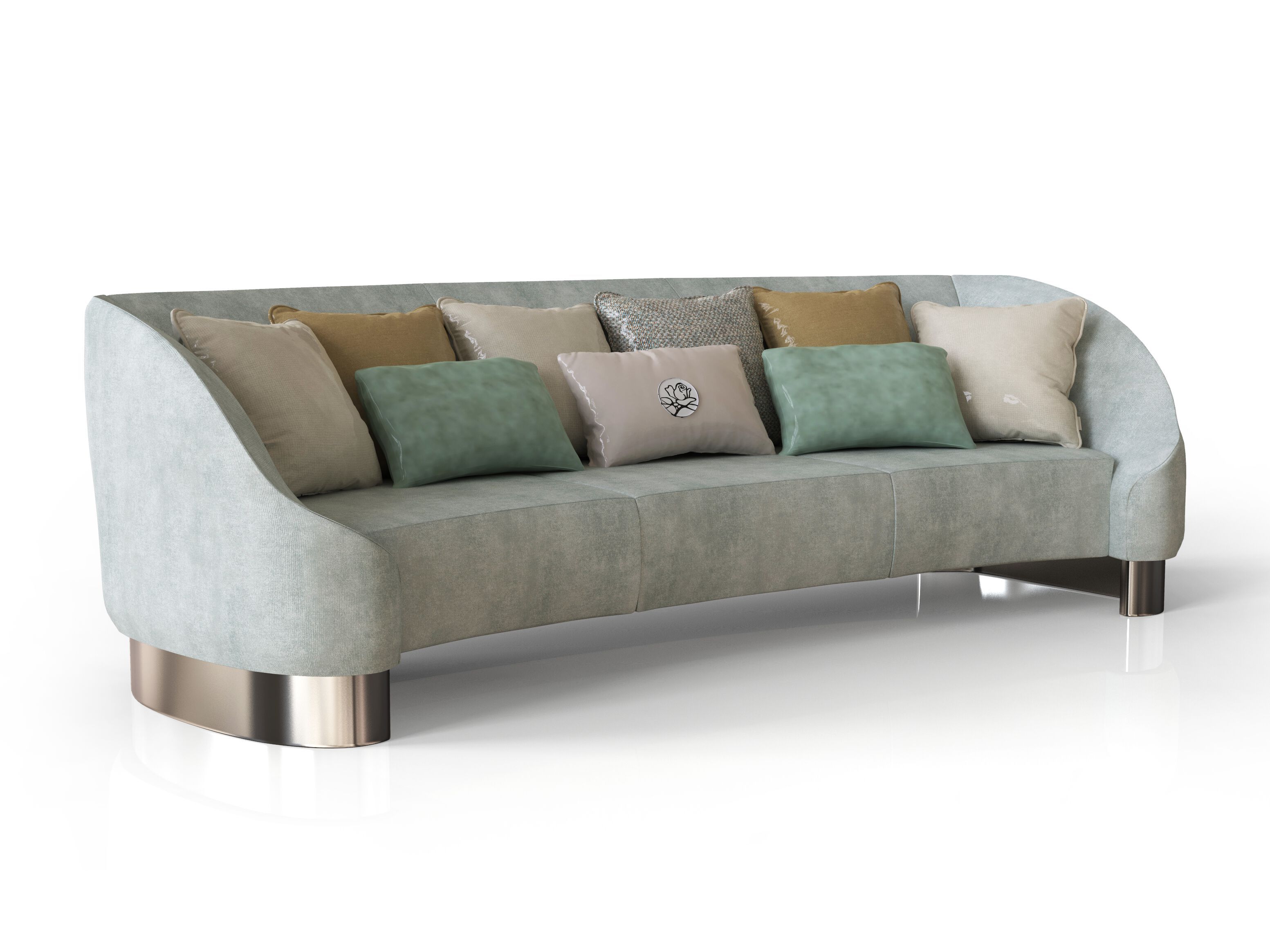 3-местный изогнутый тканевый диван Bizzotto Italia Symphony-Infinity ARCH-00096352