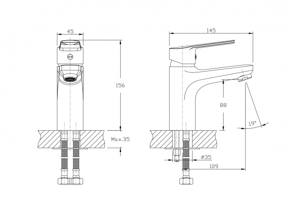 Смеситель для раковины Rush Balearic BA3935-11 хром 1152213 - Вид №1