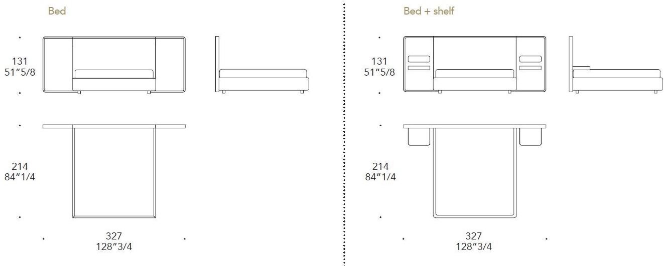 Reflex Кровать двуспальная в коже с высоким изголовьем Oh sun-id-1454879 - Вид №5