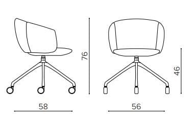 Ткань поворотный операционный офисный стул с колесами True Design NOT MINI ARCH-00135284 - Вид №4