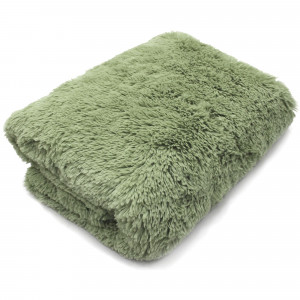 18414543 Плед декоративный 200х220 см, искусственный мех, цвет зелёный