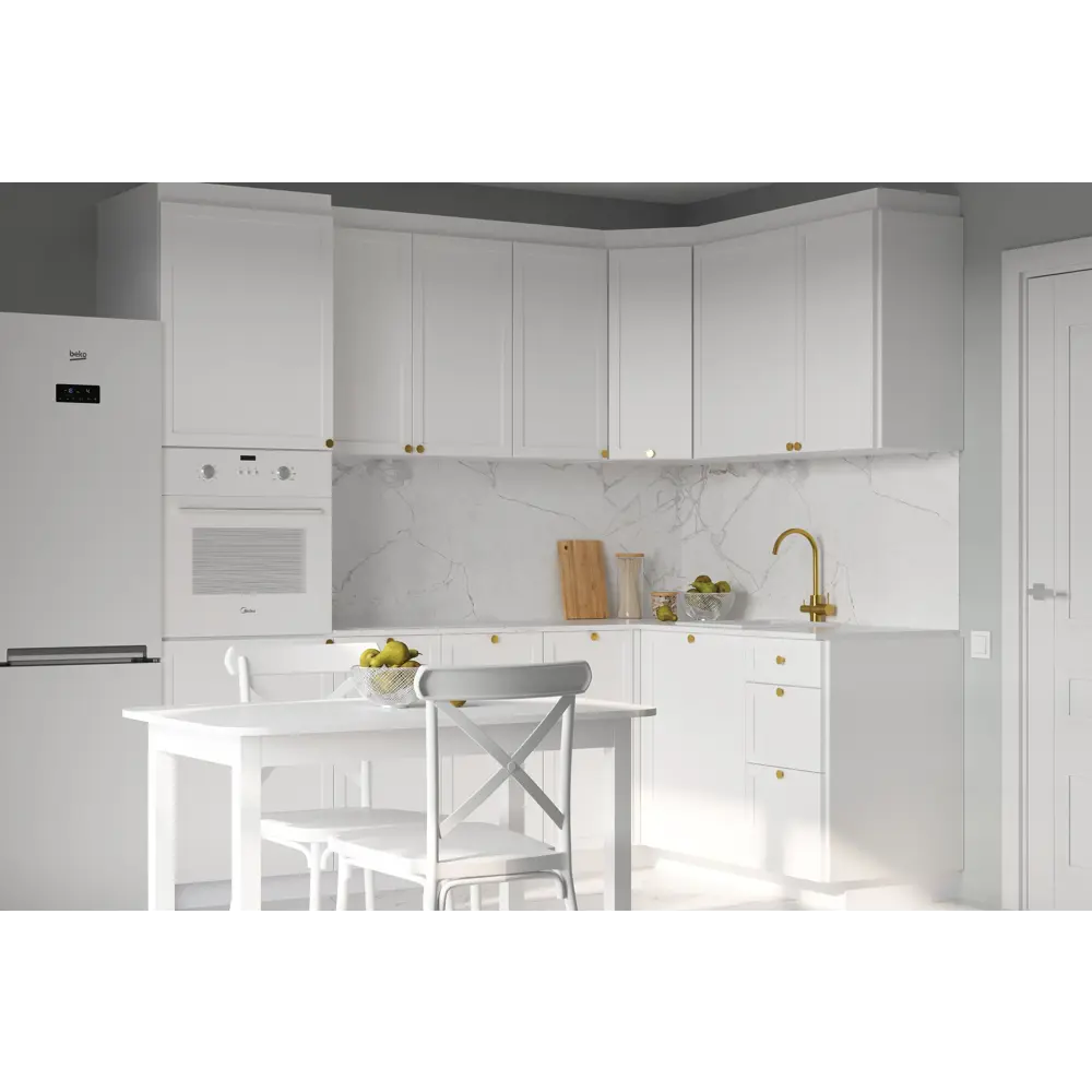 Фасад кухонный DELINIA ID Ньюпорт белый матовый с филенкой 82010398 STLM-0017288 - Вид №3