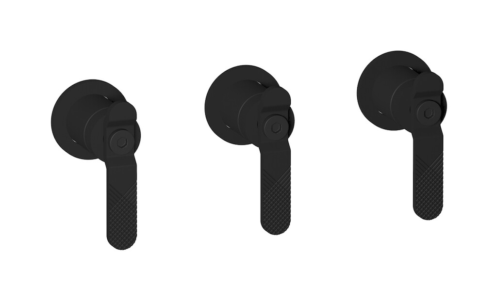 Встроенный смеситель для душа на 3 отверстия с двухходовым дивертером WE ARE IB b2410np Matt Black Bold