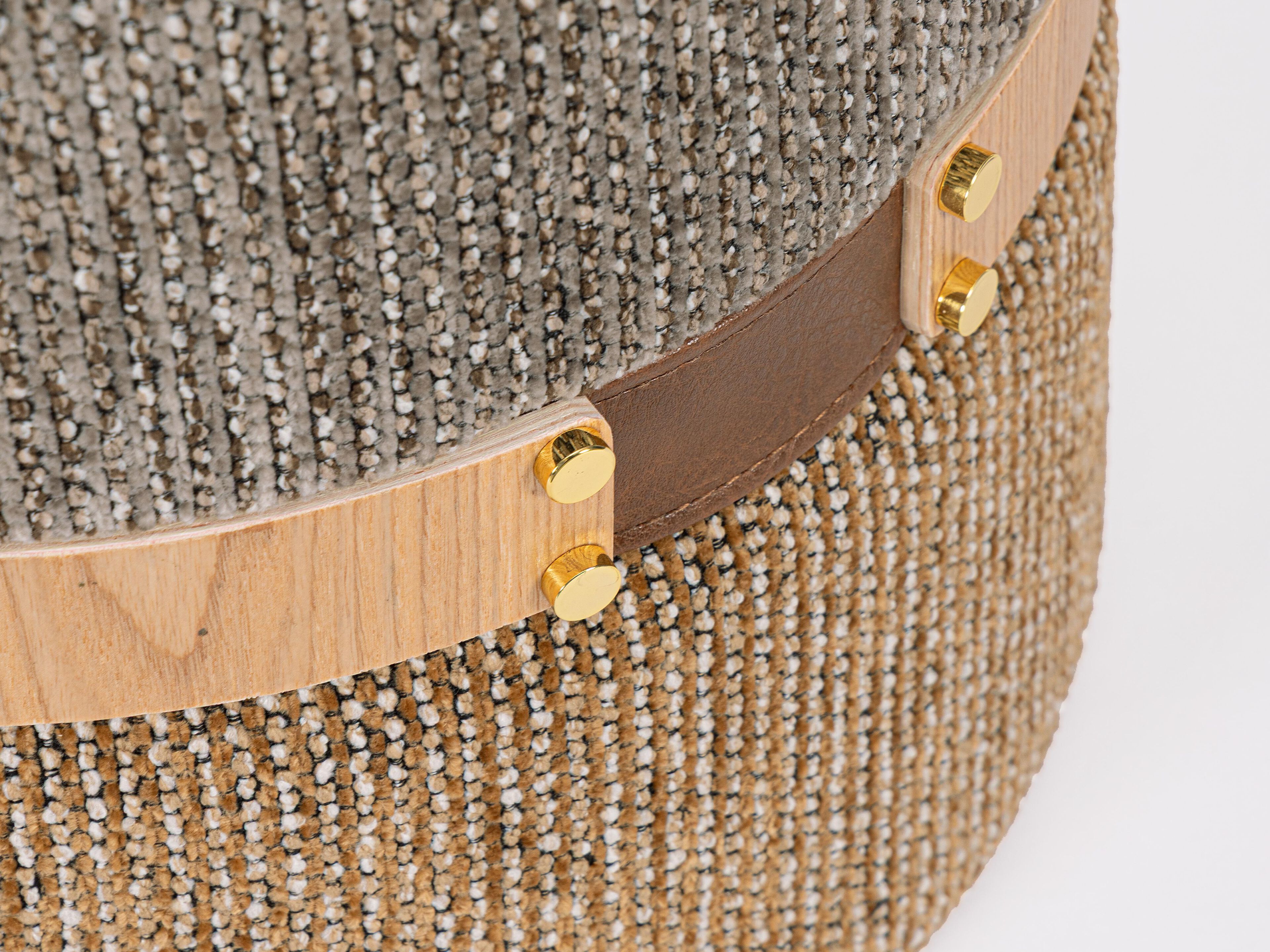 Набор из 2 круглых пуфиков из ткани BIZZOTTO TANYA ARCH-00150115 - Вид №4