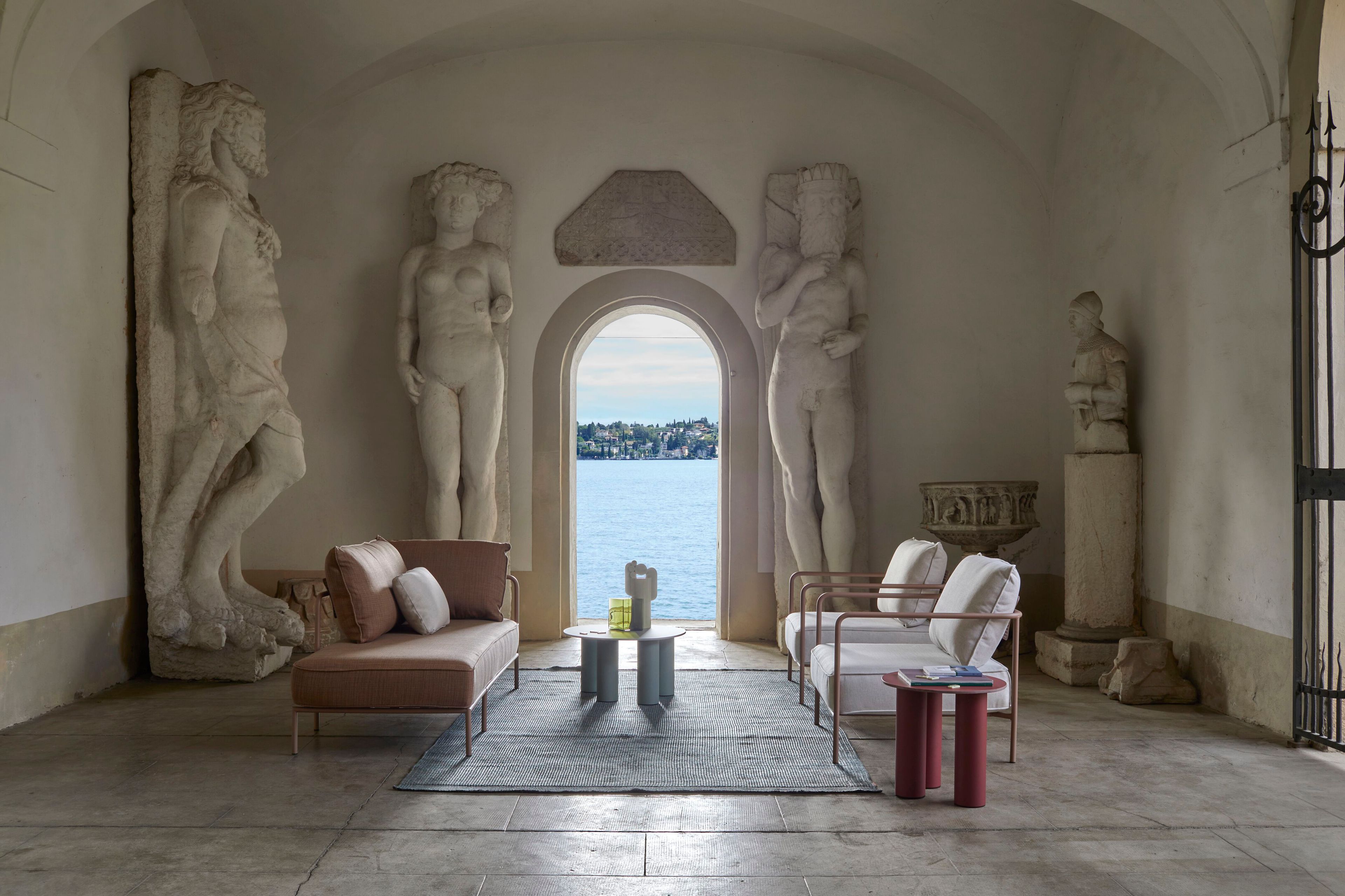 Угловой модульный садовый диван из акриловой ткани S-CAB лоскут ARCH-00069994 - Вид №3