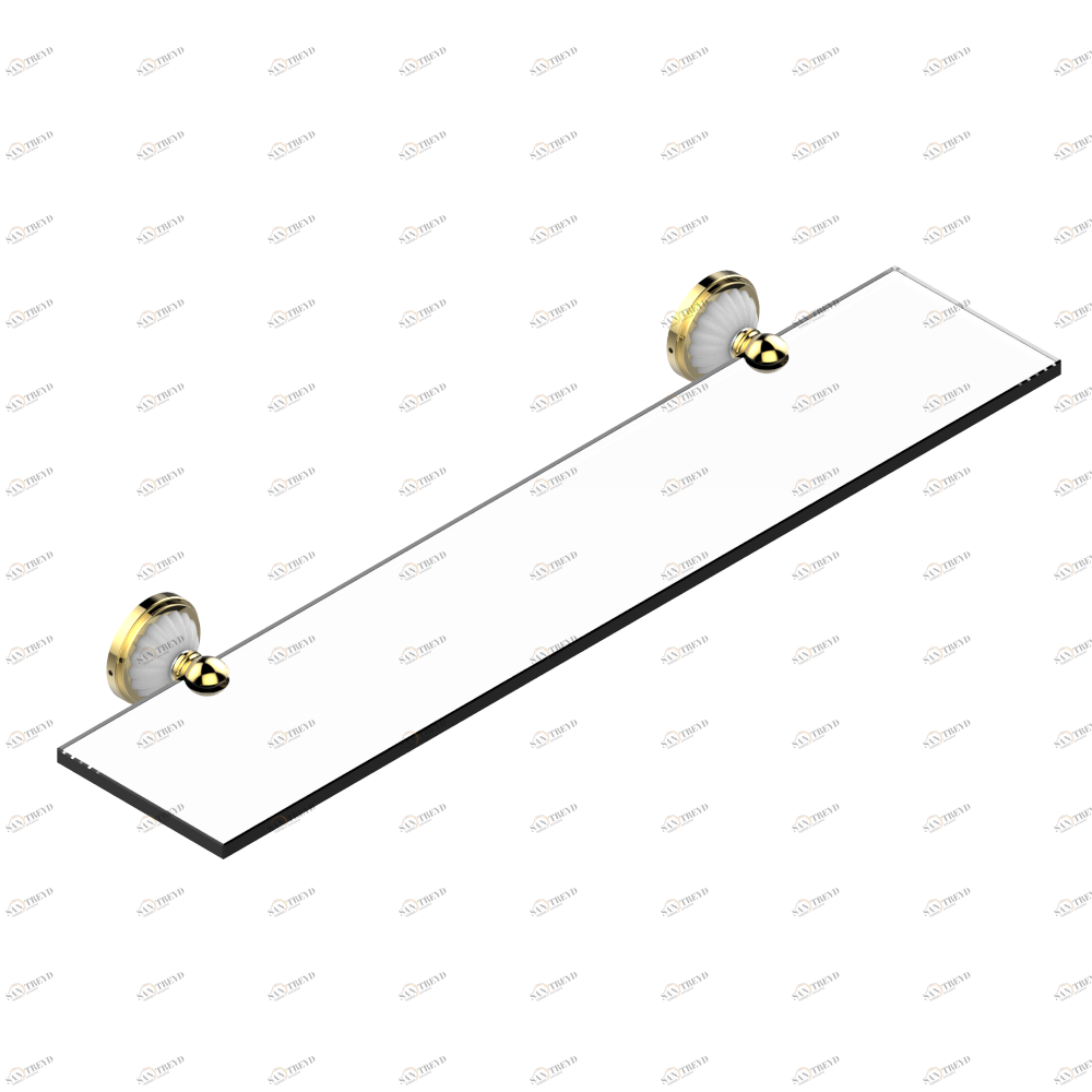 U1D-564 Полка стеклянная 60 cм с кронштейнами Thg-paris Mandarine со светлым хрусталём Золото U1D-564 CAT.F