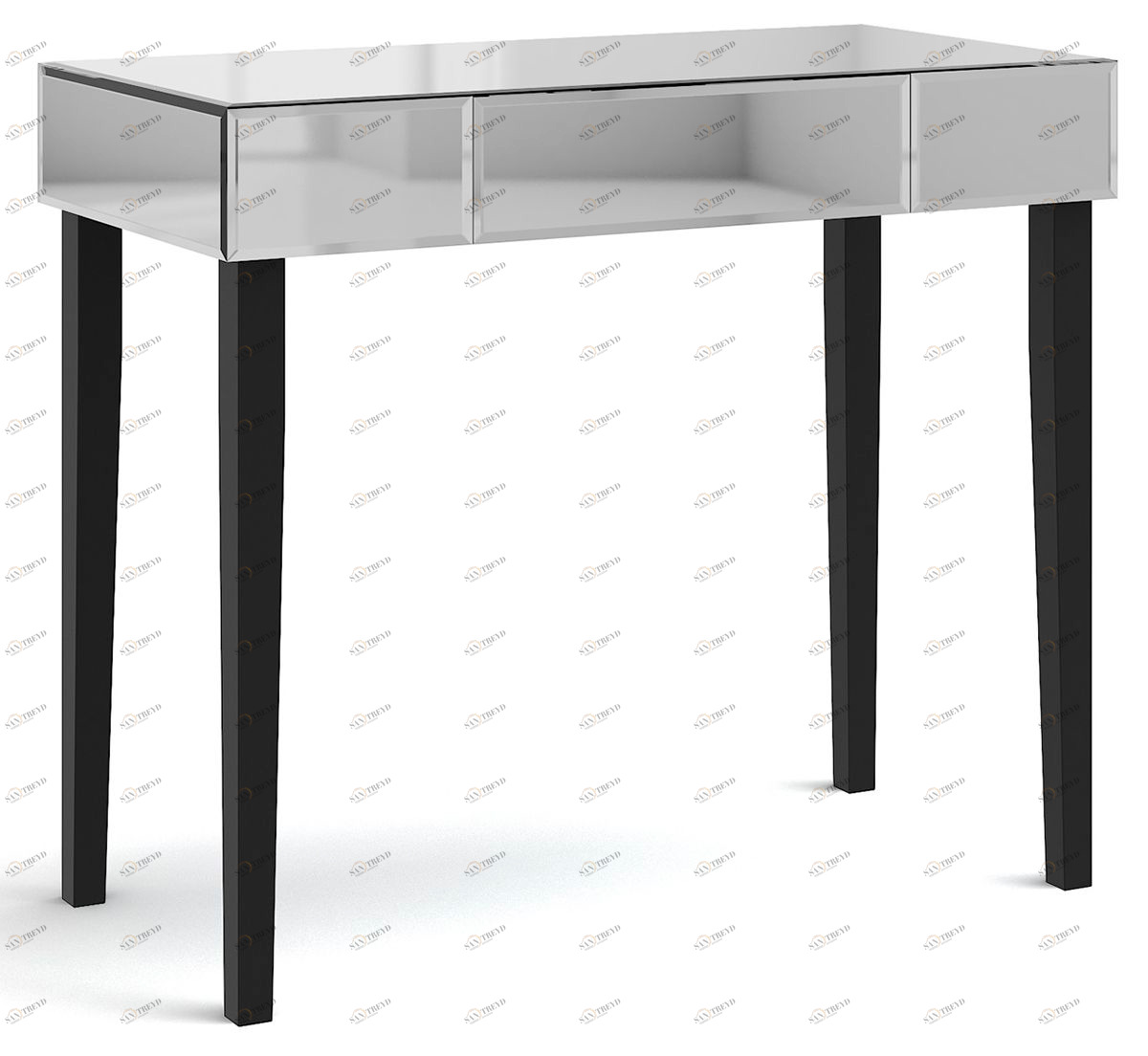 Консоль зеркальная с ящиком и черными ножками "Грэйс" GRAUM  304036 Зеркальный 