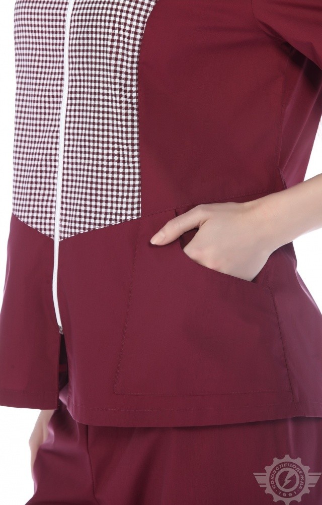 66106 Костюм "Грация" бордо  Одежда для обслуживающего персонала  размер 60 Спецодежда  - Вид №8