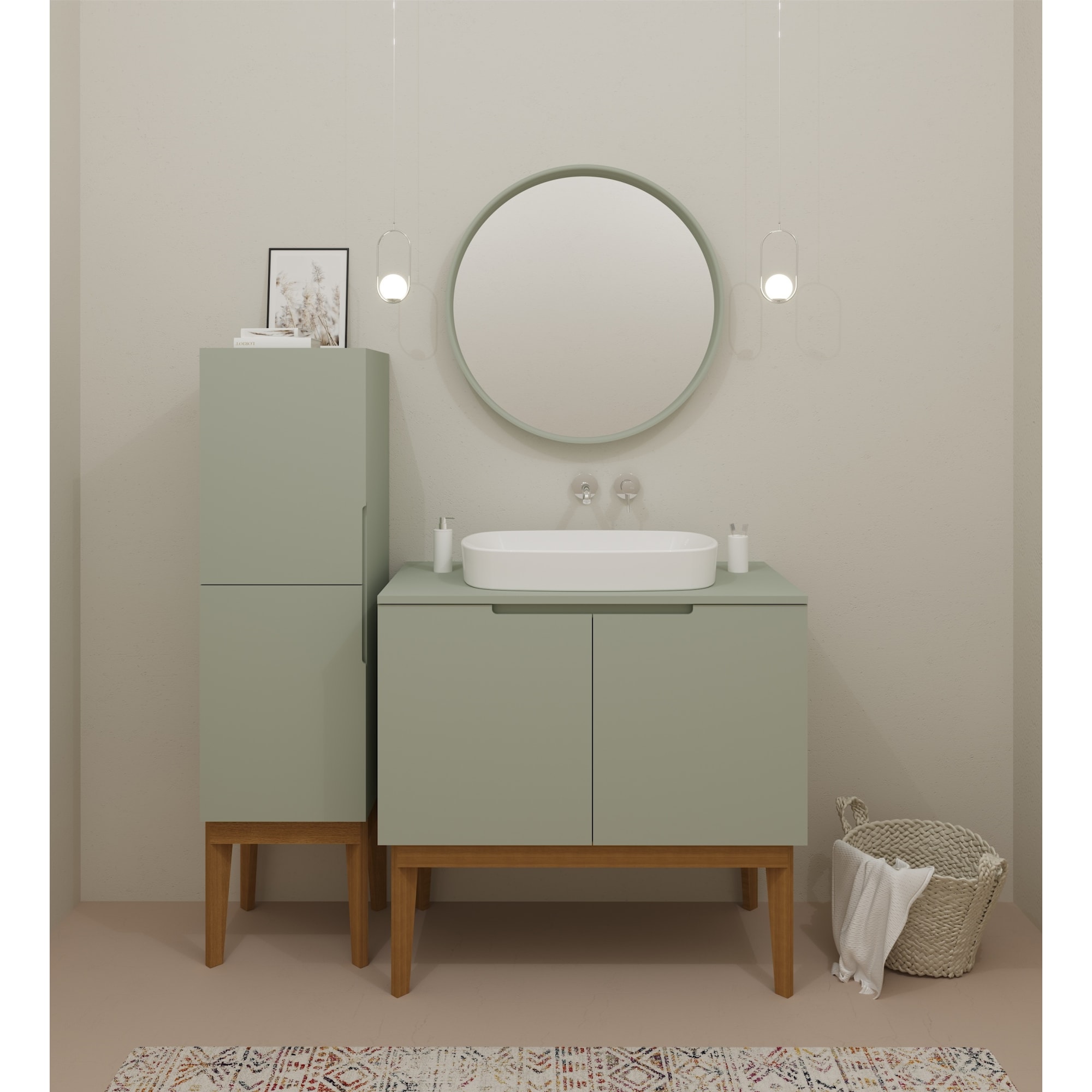 82382005 Зеркало «» Ø66 см цвет олива Купер Santreyd - Вид №3