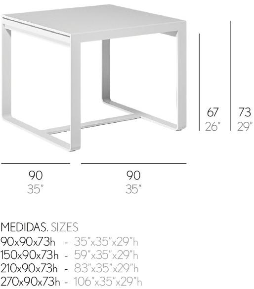 GANDIABLASCO Прямоугольный садовый стол из термолакированного алюминия Flat sun-id-1419771 - Вид №4