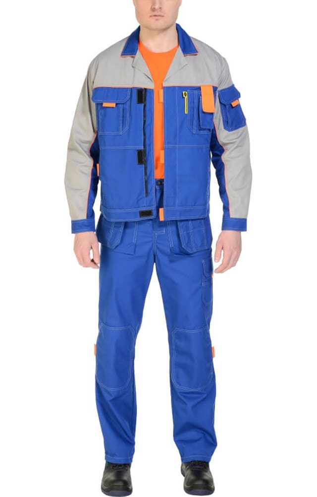 65236 Костюм "Профессионал-1" василек-светло-серый  Летняя спецодежда  размер 60-62/182-188  - Вид №20