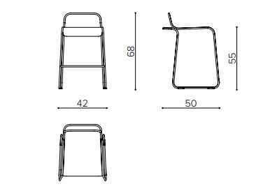 Стальной и деревянный табурет с подставкой для ног True Design Flow ARCH-00057643 - Вид №20