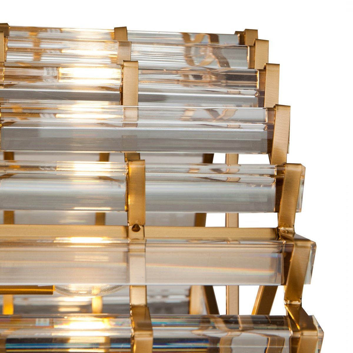 Люстра стеклянная на 8 ламп 25х100 см латунь Etro KR0966P-8L brass DELIGHT COLLECTION ДИЗАЙНЕРСКИЕ 00-3883114 Золото;прозрачный  - Вид №2