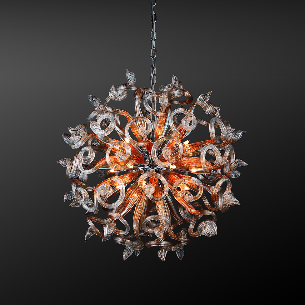 Подвесная люстра Lightstar Medusa 890184 LIGHTSTAR ДИЗАЙНЕРСКИЕ, MEDUSA, ШАР 056307 Оранжевый  - Вид №2