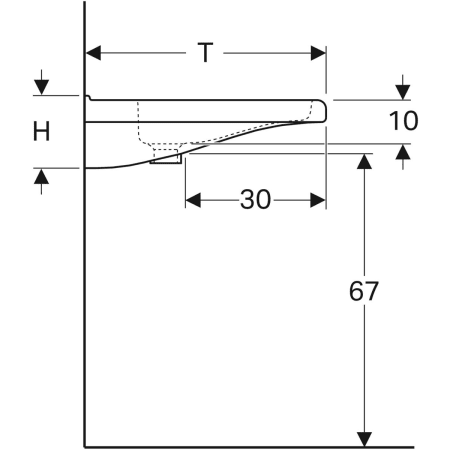 128666000 Раковина Geberit Renova Comfort Square, безбарьерная Geberit  - Вид №4