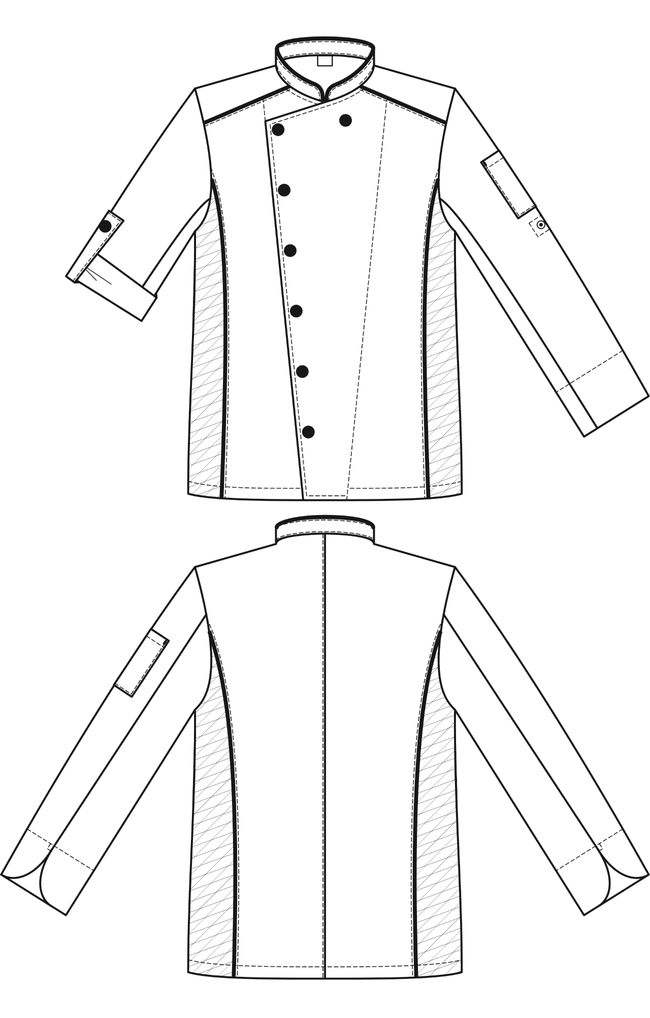 62613 Китель поварской white RICON  Одежда для поваров  размер 46 (S)  - Вид №2