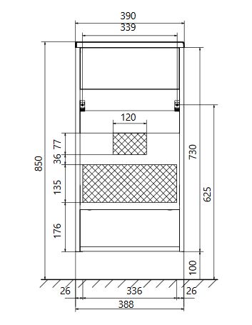 У85440 Тумба с раковиной Lira 40П 1д. Белый глянец 1 Marka Lira - Вид №7