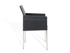 Кожаный мягкий стул с подлокотниками