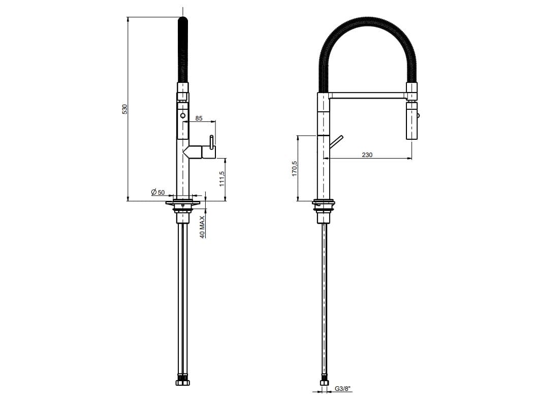 Смеситель для кухни с одной ручкой Rubinetterie Frattini Pepe XL ARCH-00034741 - Вид №2