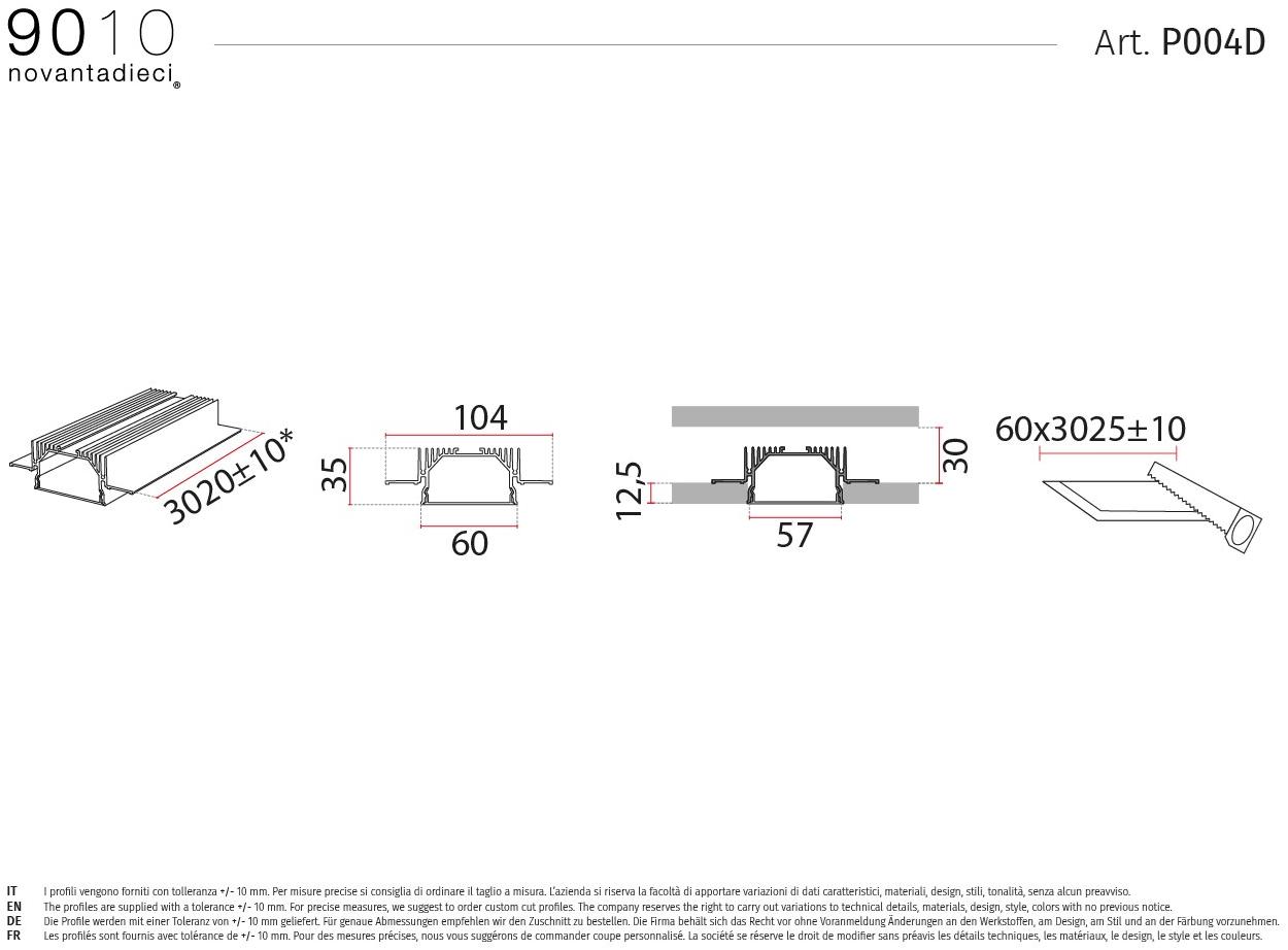 9010 novantadieci Линейный световой профиль из alumite®  P004  - Вид №4