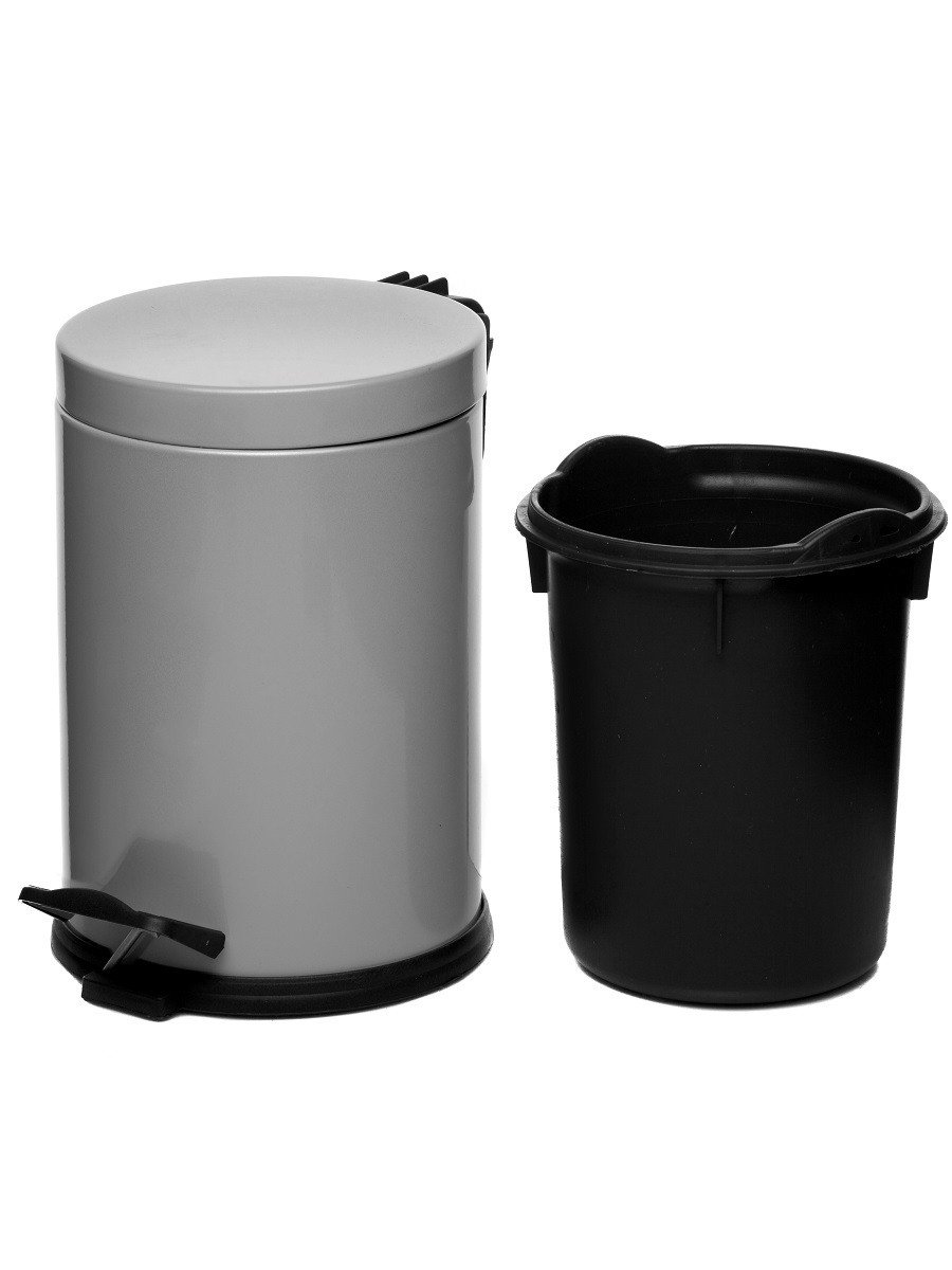 Вёдра с педалью и крышкой Aquila 3L Mini Grey NAVAKO 11025 - Вид №2