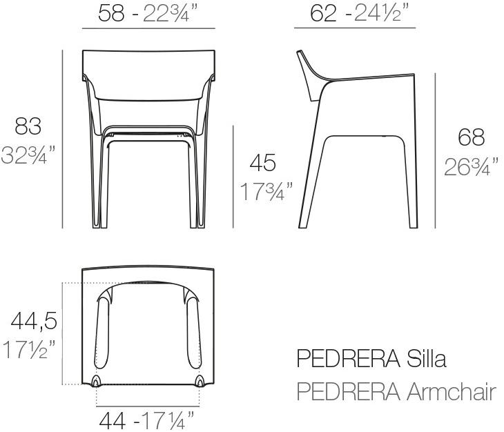 VONDOM Садовый стул с подлокотниками Pedrera sun-id-1501996 - Вид №8