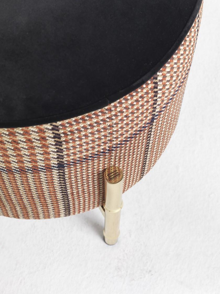 ETRO Home Interiors Круглый пуф с обивкой из бархата и ткани Samarcanda E.sam.222.b - Вид №1