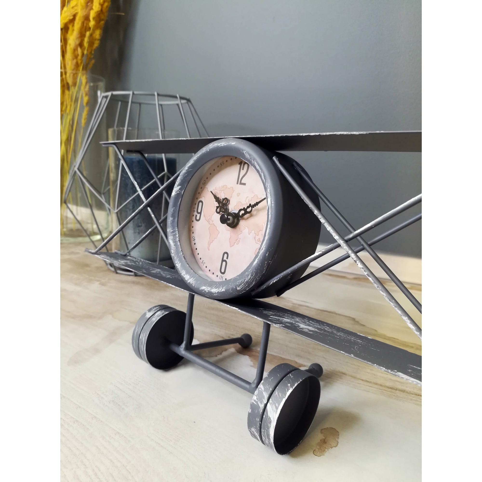 82735919 Часы настольные «Самолёт» металл серые 30х9х16 см Самолет Santreyd  - Вид №5