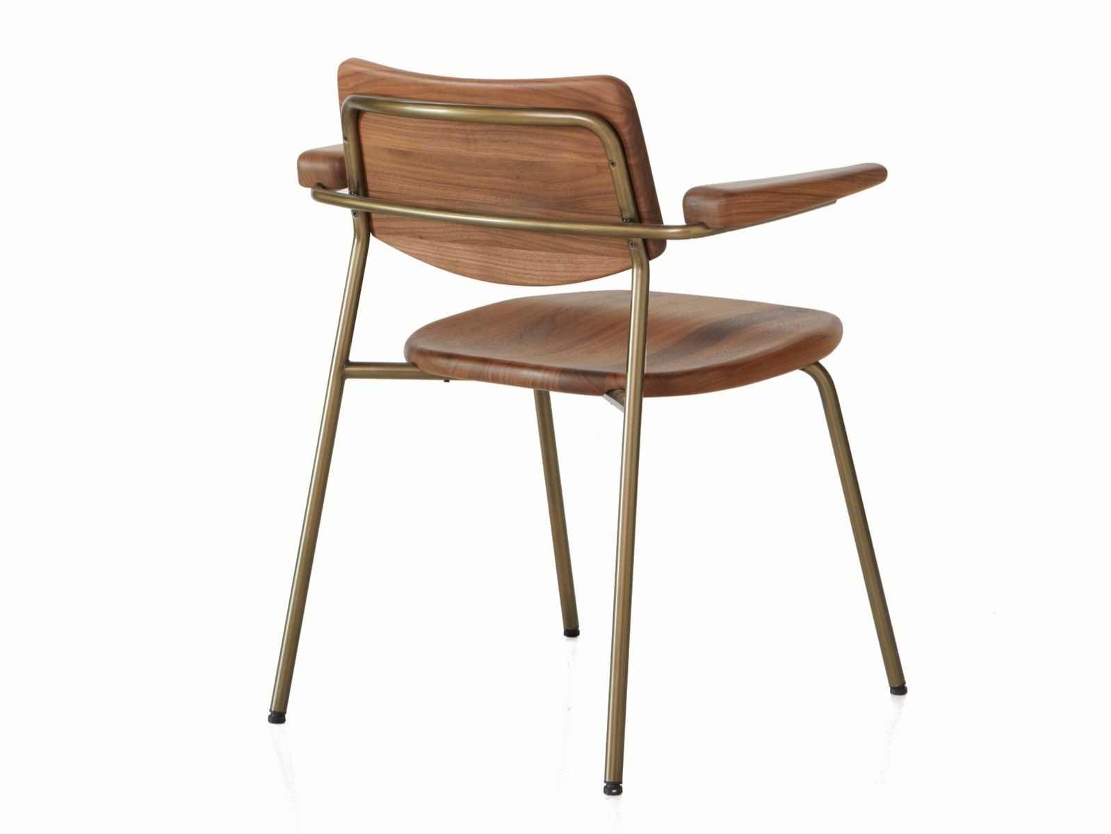 Штабелируемый стул из нержавеющей стали и дерева с подлокотниками BassamFellows труба ARCH-00140575 - Вид №3