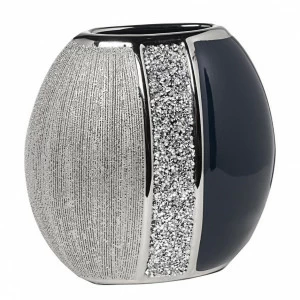 Ваза керамическая синяя с серебром 19,2 см GARDA DECOR - 00-3886413 Серебро;синий