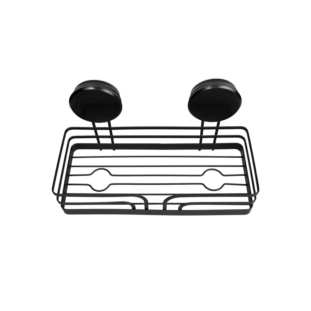 Полка для ванной Аквалиния W8002-1 12.5x15.5x26.5 см металл цвет черный На липучке STLM-2157424 - Вид №2