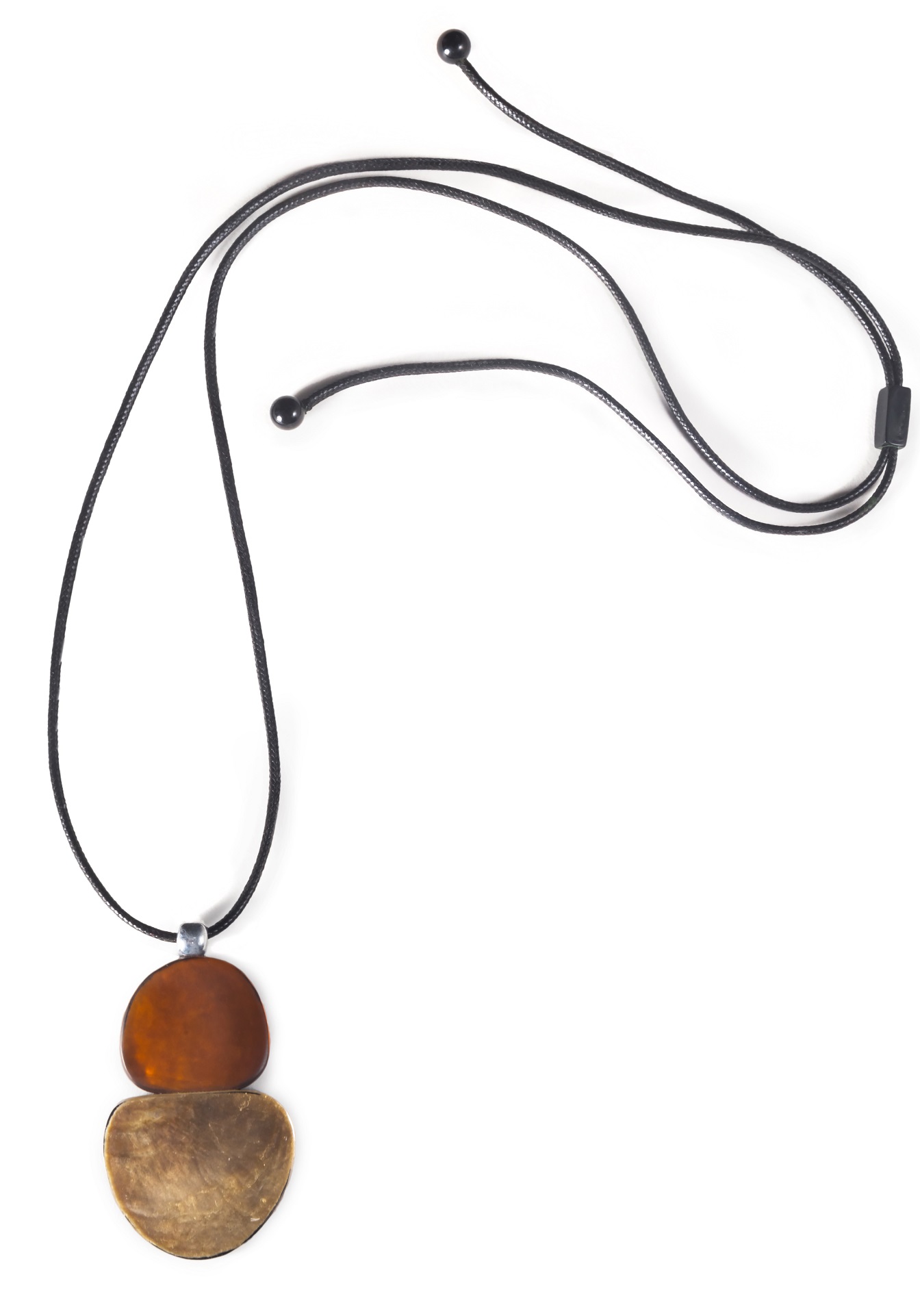 MIX_4544 Колье-подвеска двуцветная , коньячный Mix Culture Santreyd 