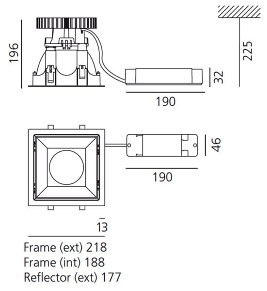 Квадратный светодиодный светильник из поликарбоната Artemide Luceri ARCH-00101012 - Вид №2