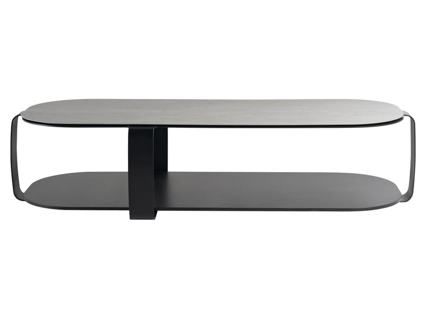Стальной прямоугольный низкий журнальный столик ROCHE BOBOIS INTERMEDE ARCH-00117747