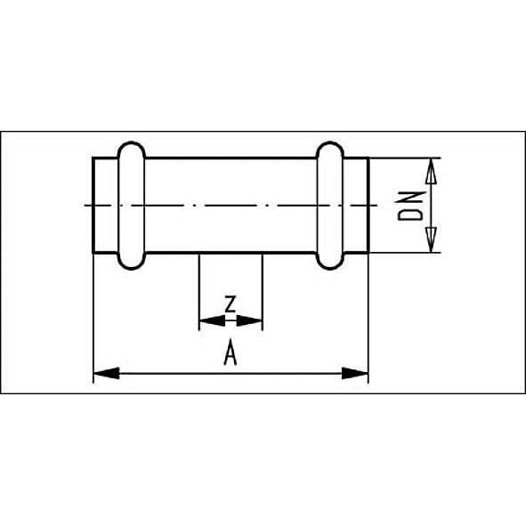 617270S18 SANHA 17270S пр.-фит. газ, нерж.сталь, муфта подвижная ВПр-ВПр 18 мм  - Вид №1