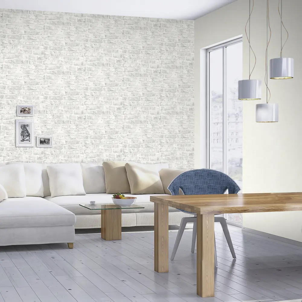 Обои флизелиновые Inspire Brick серые 1.06 м 636628 STLM-2166157 - Вид №3