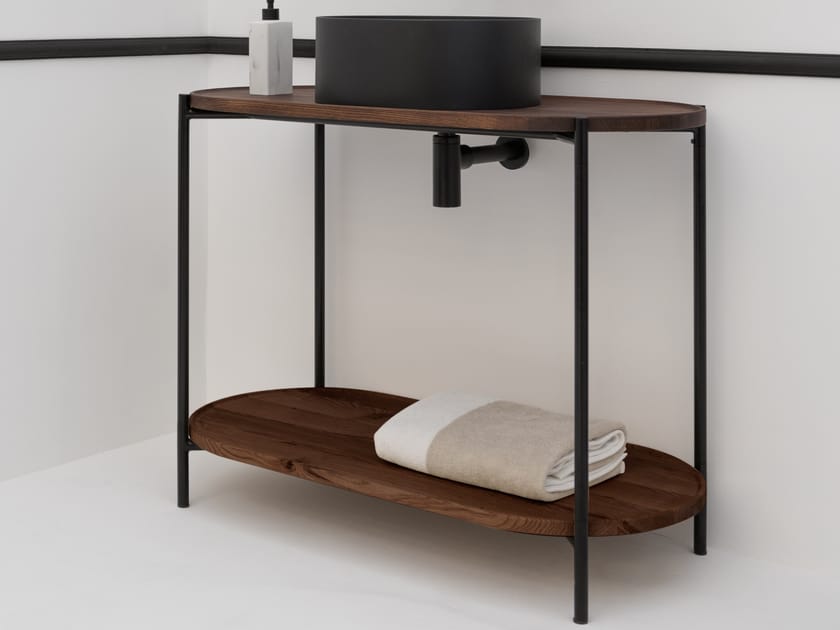 Напольная раковина из нержавеющей стали и дерева Axa Mate ARCH-00029065