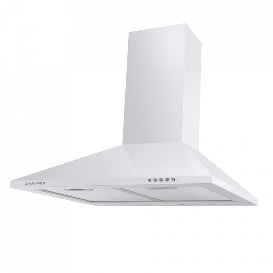 CORK 60 White Вытяжка cork 60 белое стекло/ тип:купольная, кнопочное управление, 620м3, площадь кухни до 20м2, 3 скорости, светодиодное освещение, в опции: угольный фильтр cf103t, белая Maunfeld Santreyd  - Вид №1