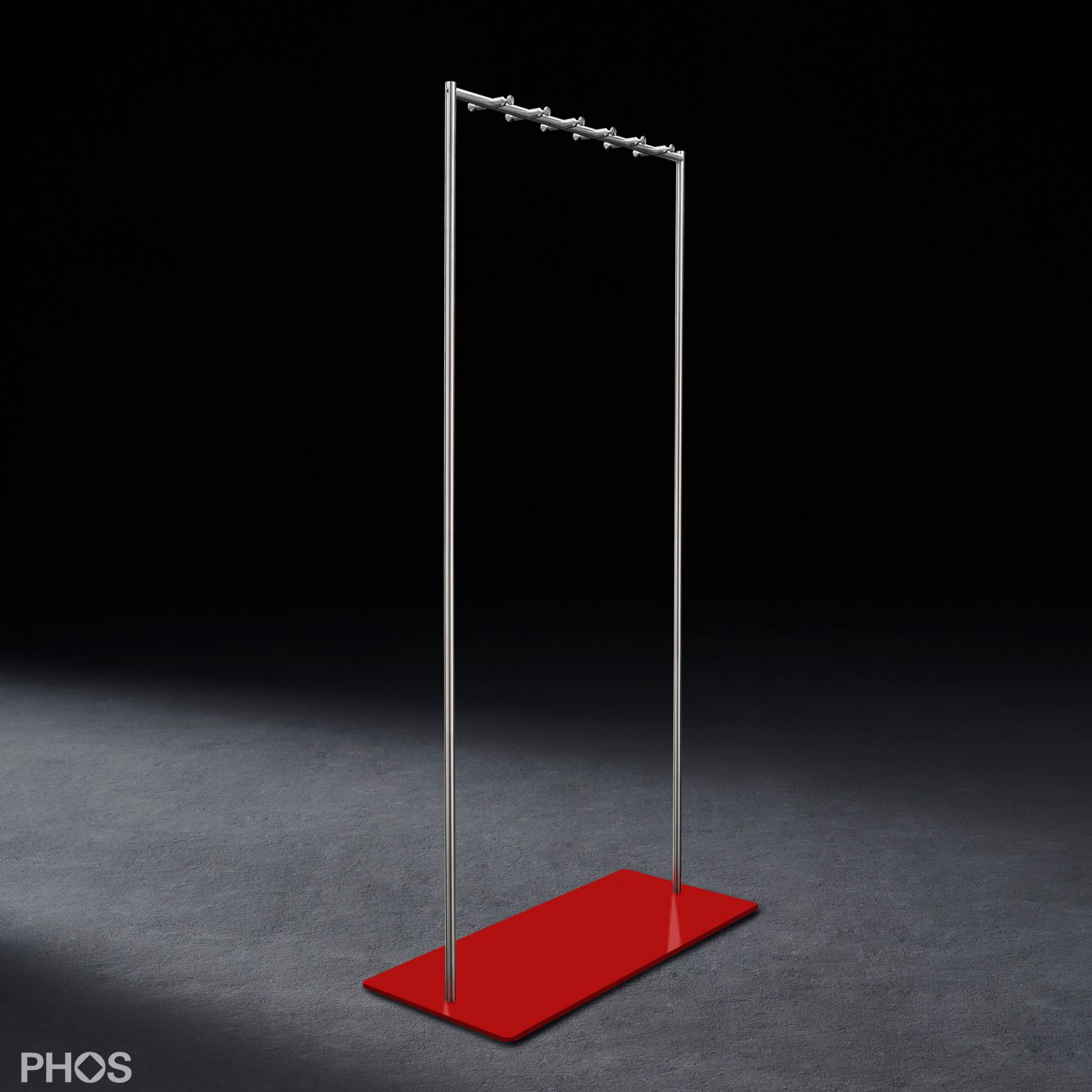 GST3-BPR Вешалка для одежды Twin Pur с крючками для одежды, основание: красное. PHOS 