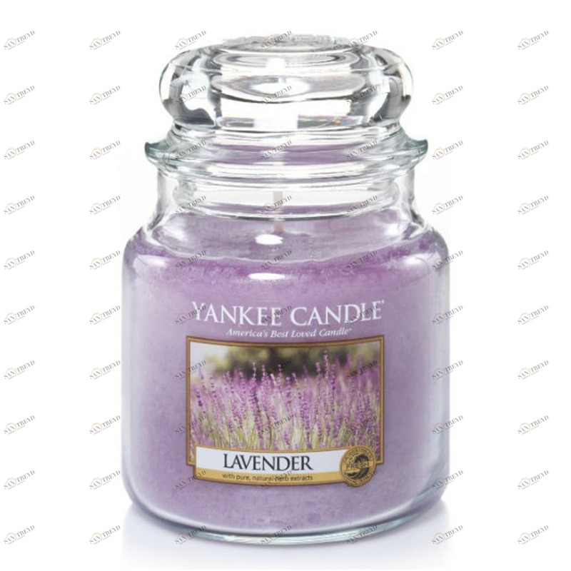 Свеча средняя в стеклянной банке "Лаванда" Lavender 411 гр 65-90 часов YANKEE CANDLE  267980 Фиолетовый 