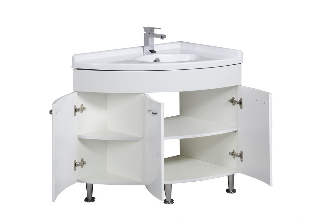 Тумба с раковиной Aquanet Корнер 89 R белый (закрытая) 0015882500158989 - Вид №2