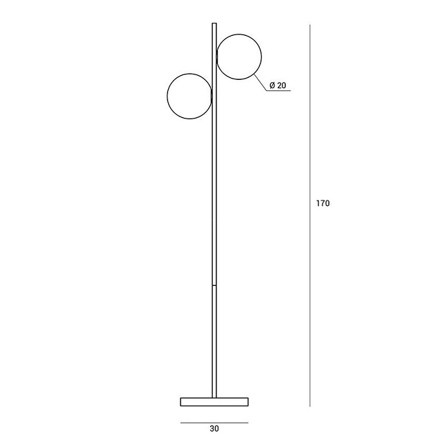 Miloox 1744.206 Торшер из опалового стекла и металла с ножным диммером JUGEN BLACK - Вид №2